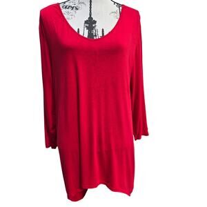 Y2k Asymmetrical Simply Emma Red Top Size 3XL